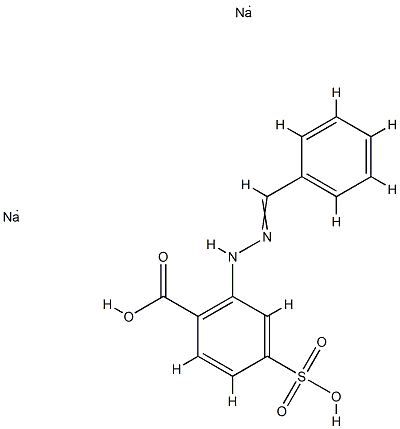 2-[2-(苯基亚甲基)肼基]-4-磺酸基苯甲酸钠盐 结构式