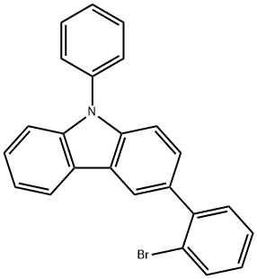 3-(2-溴苯基)-9-苯基-9<I>H</I>-咔唑 结构式