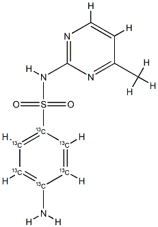 磺胺甲基嘧啶-13C6 标准 结构式