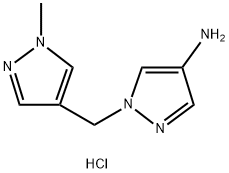 1-[(1-甲基-1H-吡唑-4-基)甲基]-1H-吡唑-4-胺二盐酸盐 结构式