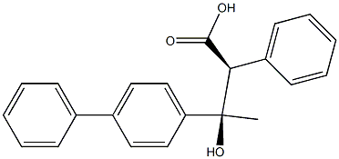 beta-Hydroxy-beta-methyl-alpha-phenyl-(1,1'-biphenyl)-4-propanoic acid, (R',S')-(+)- 结构式