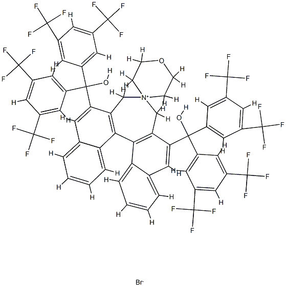 (11BS)-2,6-BIS[BIS[3,5-BIS(TRIFLUOROMETHYL)PHENYL]HYDROXYMETHYL]-3,5-DIHYDROSPIRO[4H-DINAPHTH[2,1-C:1',2'-E]AZEPINE-4,4'-MORPHOLINIUM] BROMIDE 结构式