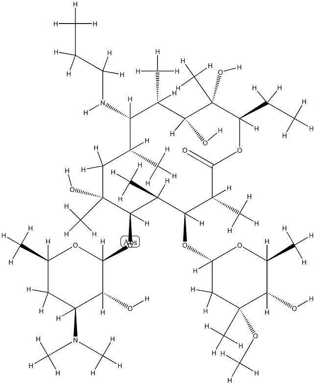 9-N-(1-propyl)erythromyclamine 结构式