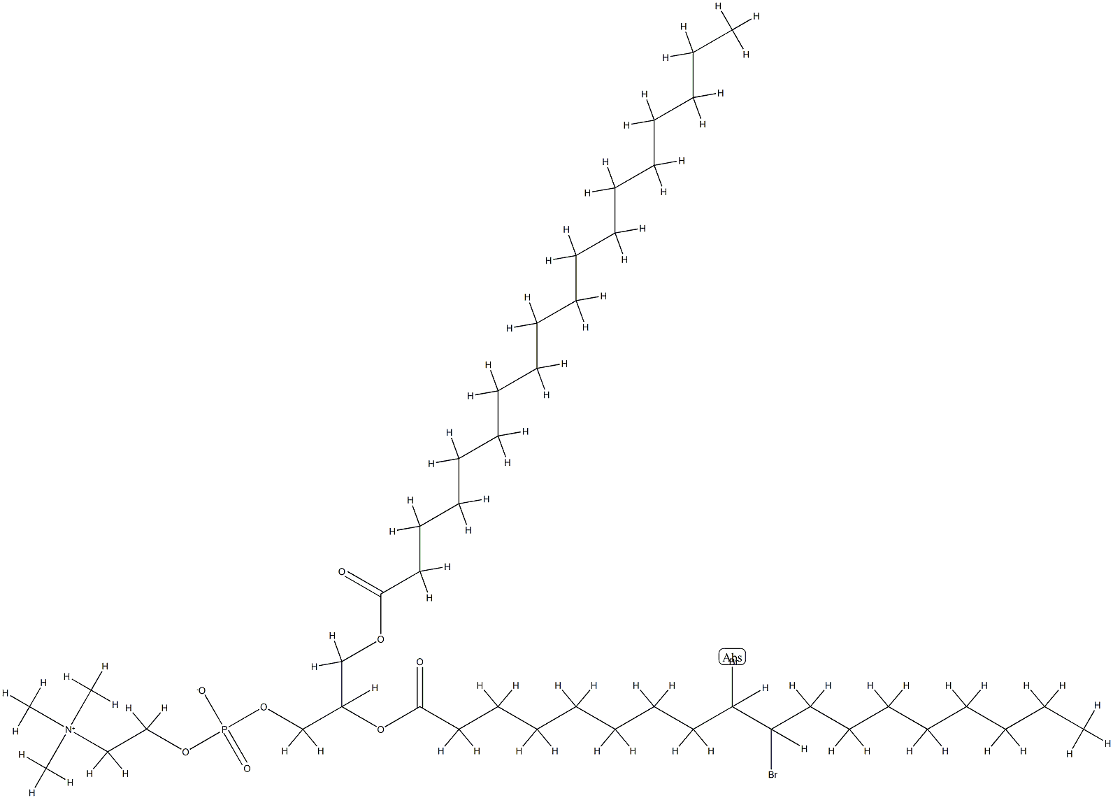 1-oleoyl-2-(9,10-dibromostearoyl)phosphatidylcholine 结构式