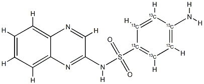 磺胺喹喔啉-13C6 标准 结构式
