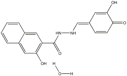 3-HYDROXY-NAPHTHALENE-2-CARBOXYLIC ACID (3,4-DIHYDROXY-BENZYLIDENE)-HYDRAZIDE 水合物 结构式