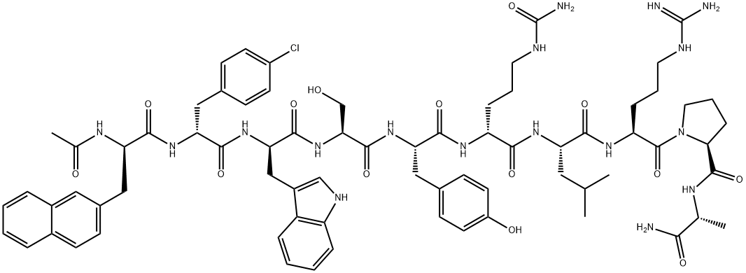 LHRH, N-Ac-Nal(1)-4-Cl-Phe(2)-Trp(3)-Cit(6)-AlaNH2(10)- 结构式