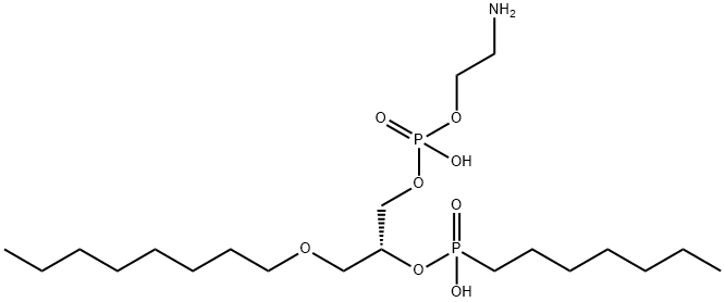 1-O-octyl-2-heptylphosphonylglycero-3-phosphoethanolamine 结构式