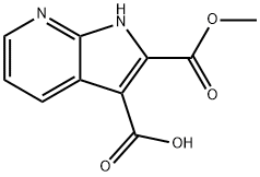 2-(Methoxycarbonyl)-1H-pyrrolo[2,3-b]pyridine-3-carboxylic acid 结构式