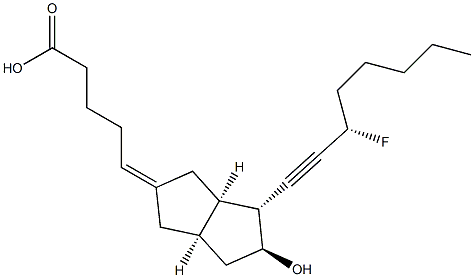 15-fluoro-13,14-dehydrocarbacyclin 结构式