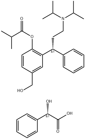 (R)-2-(3-(二异丙基氨基)-1-苯基丙基)-4-(羟基甲基)苯基异丁酸酯(S)-2-羟基-2 结构式