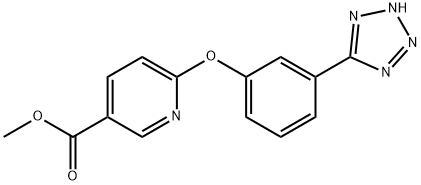 6-(3-1H-四唑-5-基)苯氧基)烟酸甲酯 结构式