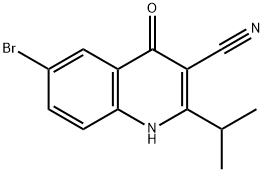 6-溴-2-异丙基-4-氧代-1,4-二氢喹啉-3-甲腈 结构式
