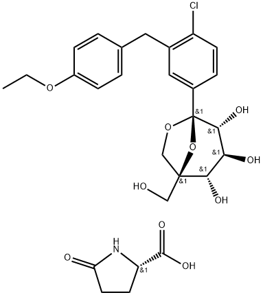 埃格列净 L-焦谷氨酸盐 结构式