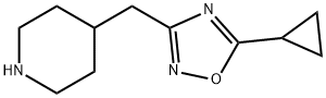 4-[(5-cyclopropyl-1,2,4-oxadiazol-3-yl)methyl]piperidine(SALTDATA: HCl) 结构式