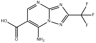 7-amino-2-(trifluoromethyl)[1,2,4]triazolo[1,5-a]pyrimidine-6-carboxylic acid(SALTDATA: FREE) 结构式