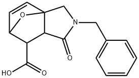 3-benzyl-4-oxo-10-oxa-3-azatricyclo[5.2.1.0~1,5~]dec-8-ene-6-carboxylic acid(SALTDATA: FREE) 结构式