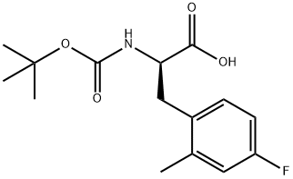 (R)-2-((叔丁氧基羰基)氨基)-3-(4-氟-2-甲基苯基)丙酸 结构式