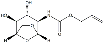 2-allyloxycarbonylamino-1,6-anhydro-2-deoxyglucopyranose 结构式