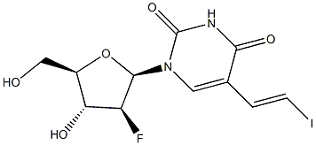 5-(2-iodovinyl)-1-(2'-fluoro-2'-deoxyuridine) 结构式