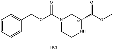 1-苄基3-甲基(R)-哌嗪-1,3-二羧酸盐酸盐 结构式