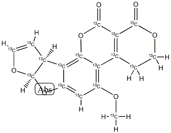黄曲霉毒素 G1-(全碳-13) 结构式