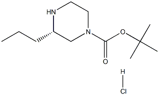 (3S)-3-丙基哌嗪-1-羧酸叔丁酯盐酸盐 结构式