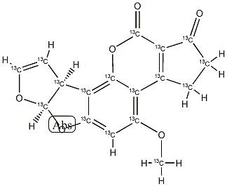 黄曲霉毒素 B1-(全碳-13) 结构式