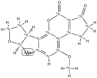 黄曲霉毒素 B2-(全碳-13) 结构式
