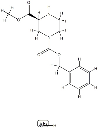 (S)-1-苄基 3-甲基 哌嗪-1,3-二羧酸酯盐酸盐 结构式