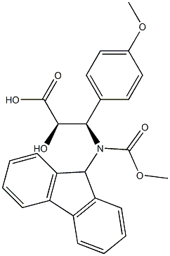 N-(9H-Fluoren-9-yl)MethOxy]Carbonyl (2R,3R)-hydroxy-3-(4-methoxy-phenyl)propionic acid 结构式