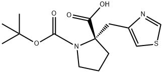 (Tert-Butoxy)Carbonyl (S)-Alpha-(4-Thiazolylmethyl)-Pro 结构式