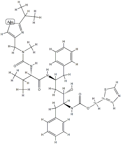 利托那韦-13C3 结构式