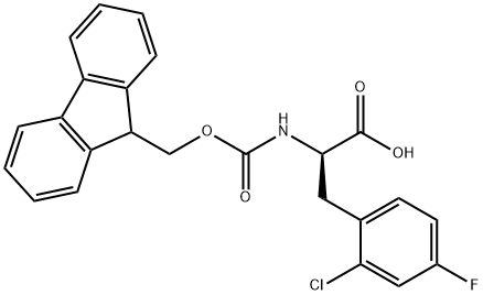 (R)-2-(((((9H-芴-9-基)甲氧基)羰基)氨基)-3-(2-氯-4-氟苯基)丙酸 结构式