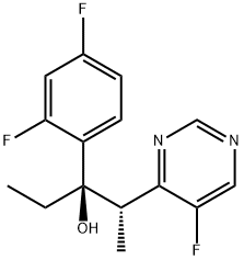 (2S,3R)-3-(2,4-difluorophenyl)-2-(5-fluoropyrimidin-4-yl)pentan-3-ol 结构式