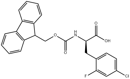 FMOC-D-2-FLUORO-4-CHLOROPHENYLALANINE 结构式