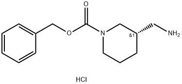 (S)-3-(氨基甲基)哌啶-1-羧酸苯甲酯盐酸盐 结构式