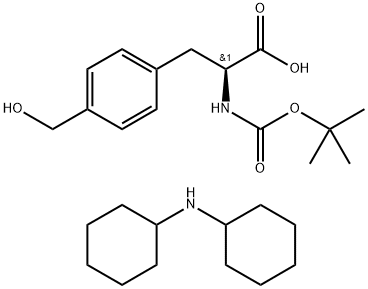二环己胺(S)-2-((叔丁氧基羰基)氨基)-3-(4-(羟甲基)苯基)丙酸酯 结构式