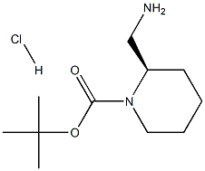 (R)-2-(氨基甲基)哌啶-1-羧酸叔丁酯盐酸盐 结构式