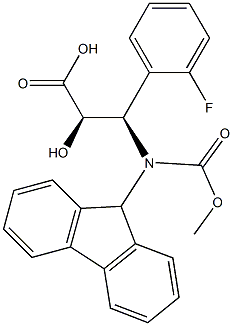 N-(9H-Fluoren-9-yl)MethOxy]Carbonyl (2R,3R)-3-Amino-3-(2-fluoro-phenyl)-2-hydroxypropionic acid 结构式