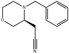 (S)-2-(4-苯甲基吗啉-3-基)乙腈 结构式