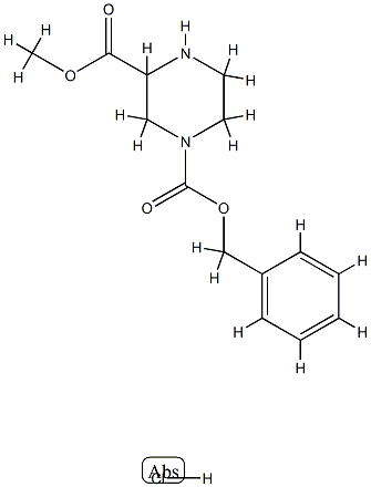 1-苄基3-甲基哌嗪-1,3-二羧酸盐酸盐 结构式