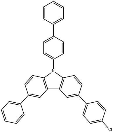 3-(4-氯苯基)-6-苯基-N-(4-联苯基)咔唑 结构式