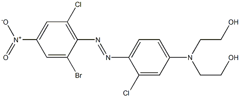 2,2'-[[4[(2-溴-6-氯-4-硝基苯基)偶氮]-3-氯苯基]亚氨基]双-乙醇 结构式
