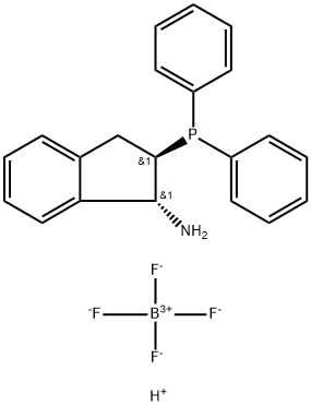 (1R,2R)-2-(二苯基膦基)-2,3-二氢-1H-茚满-1-胺四氟硼酸盐 结构式