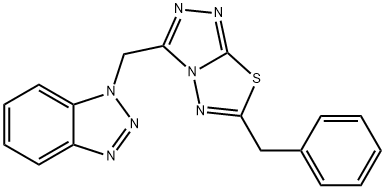 1-[(6-benzyl[1,2,4]triazolo[3,4-b][1,3,4]thiadiazol-3-yl)methyl]-1H-1,2,3-benzotriazole 结构式