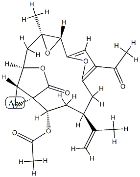 (1R,2S,4S,10R,12S,14R,15R)-7-Acetyl-2-acetyloxy-12-methyl-4-(1-methylethenyl)-11,16,18,19-tetraoxapentacyclo[12.2.2.16,9.01,15.010,12]nonadeca-6,8-diene-17-one 结构式