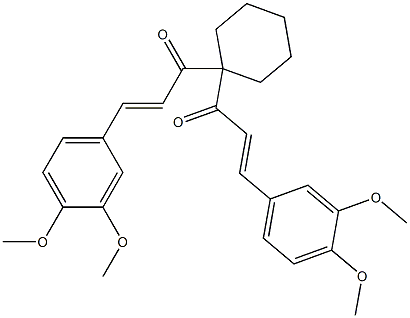 (2E,2'E)-1,1'-环己基亚基二[3-(3,4-二甲氧基苯基)-2-丙烯-1-酮] 结构式