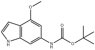 4-甲氧基吲哚-6-氨基羧酸叔丁酯 结构式