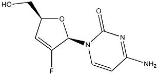 2',3'-dideoxy-2',3'-didehydro-2'-fluorocytidine 结构式